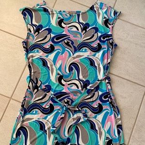 NWOT Cap Sleeve Shift Dress With Tie Belt